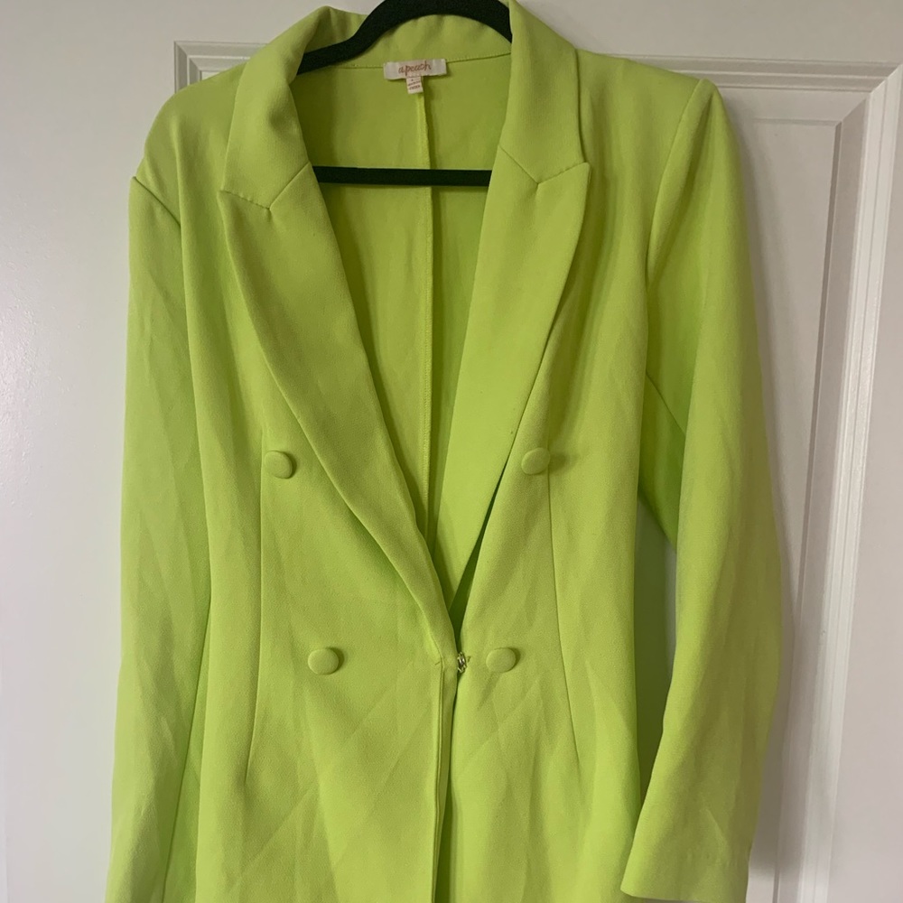 Lime Green Blazer Dress
